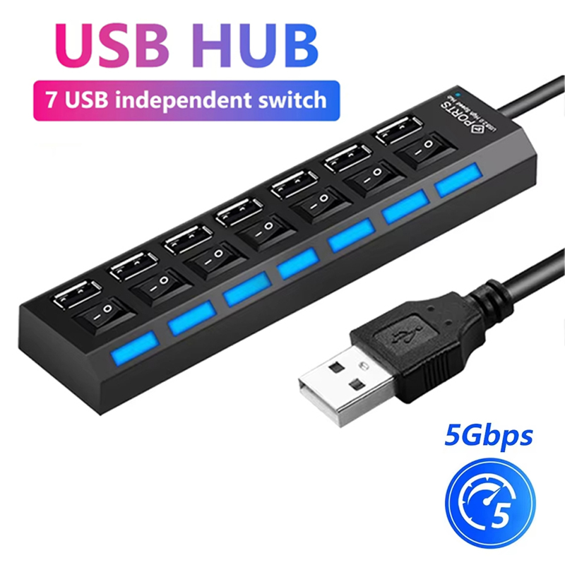Laptop Accessories Wholesale - Divisor Hub USB 2,0 de 7