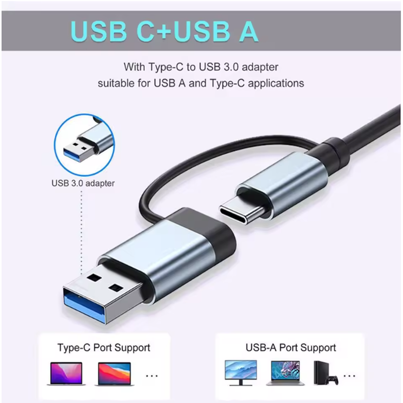 Concentrador USB A C de 5/7/8  - Laptop Accessories Hub reseña y precio