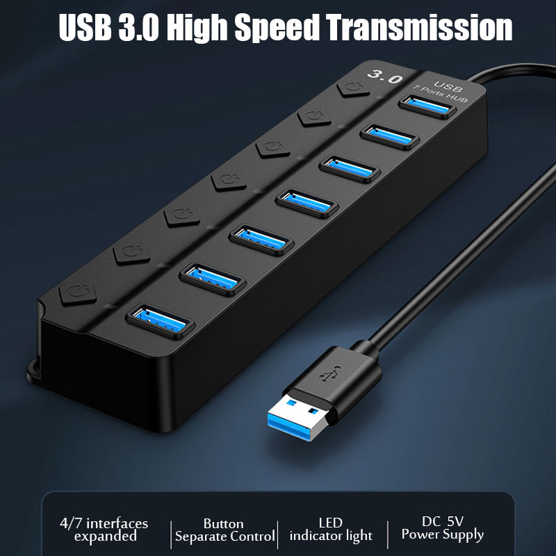 Hub USB 3.0 7 en 1, divisor US - Laptop Accessories Hub reseña y precio