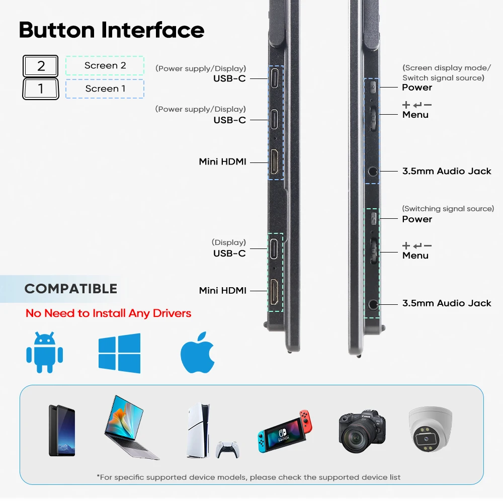 Monitores USB Dobles Triples P - Monitor Portable Usb reseña y precio