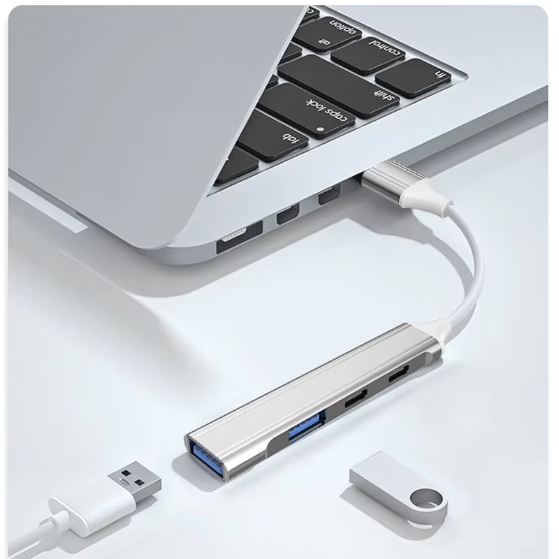 4 en 1 multidivisor de alumini - Laptop Accessories Hub reseña y precio