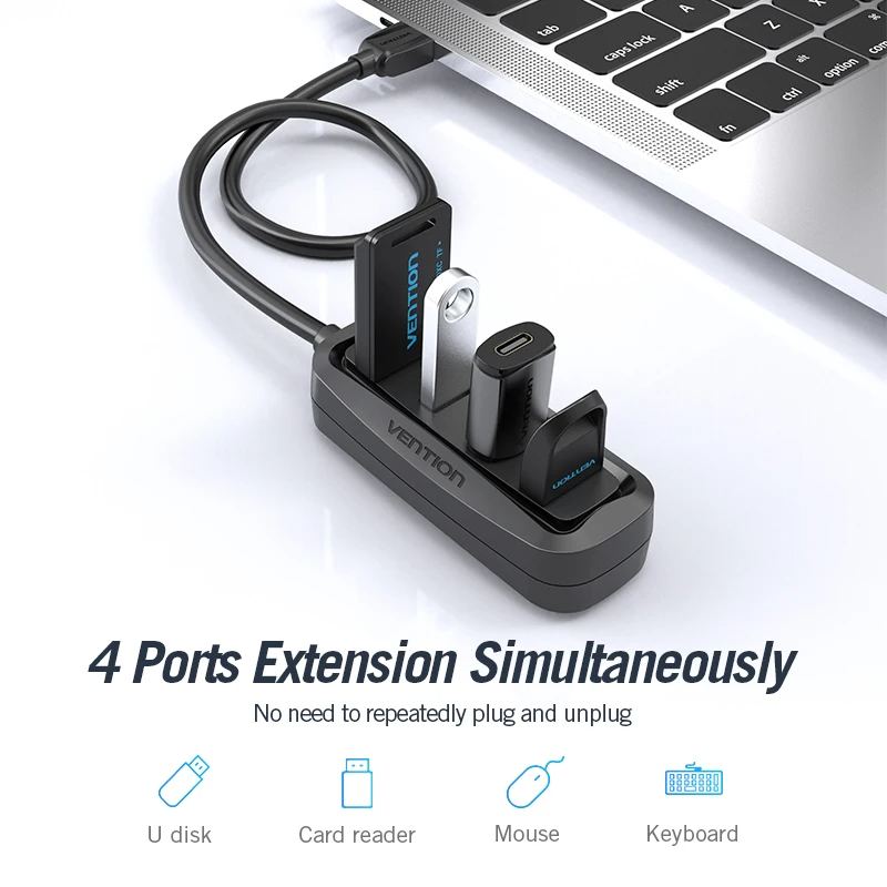 Vention USB 2,0 HUB de 4 puert - Laptop Accessories Hub reseña y precio