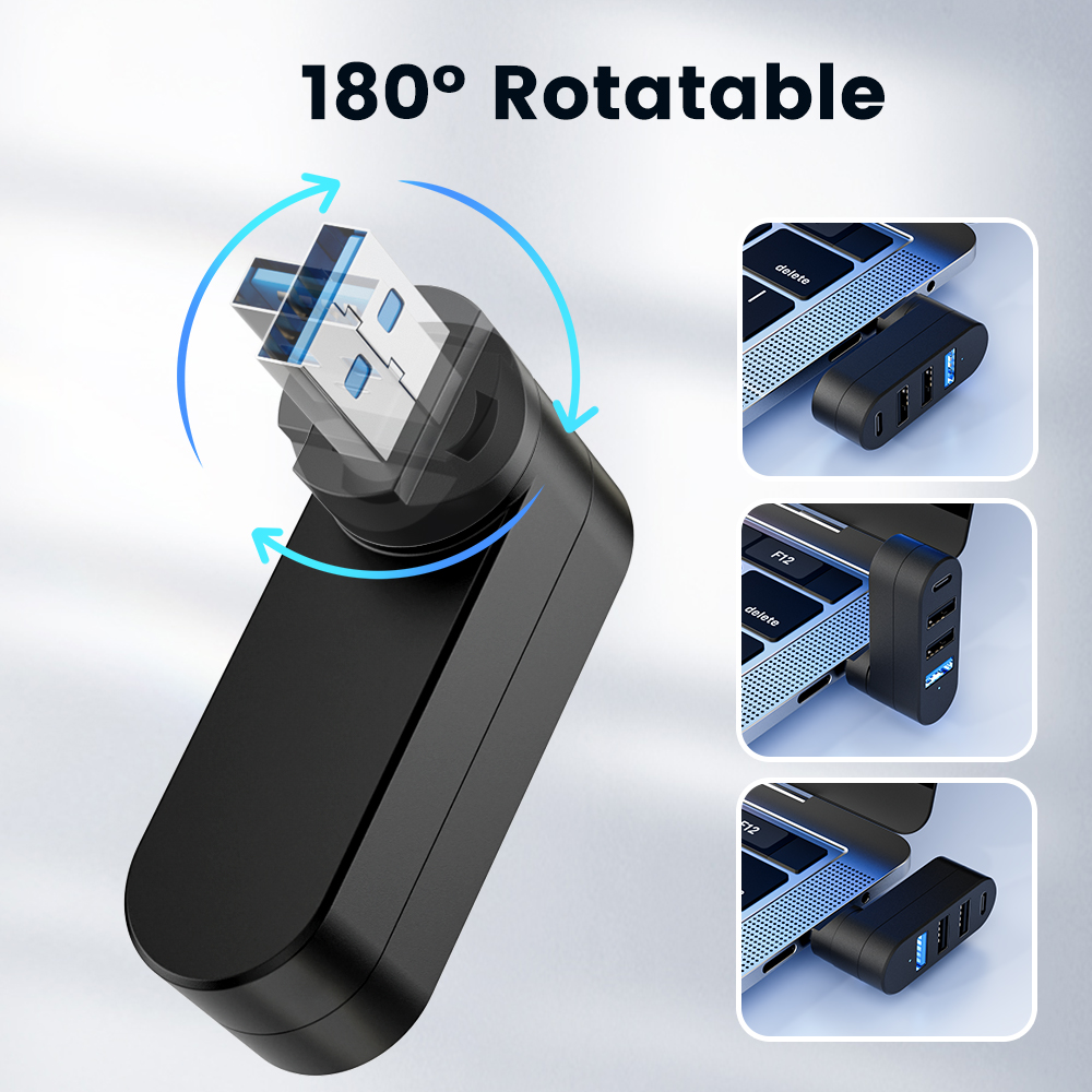 Hub USB 2.0 de 4 Puertos, Mini - Laptop Accessories Hub reseña y precio