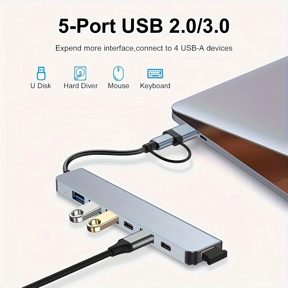 Hub USB3.0 2 en 1, extensor di - Laptop Accessories Hub reseña y precio