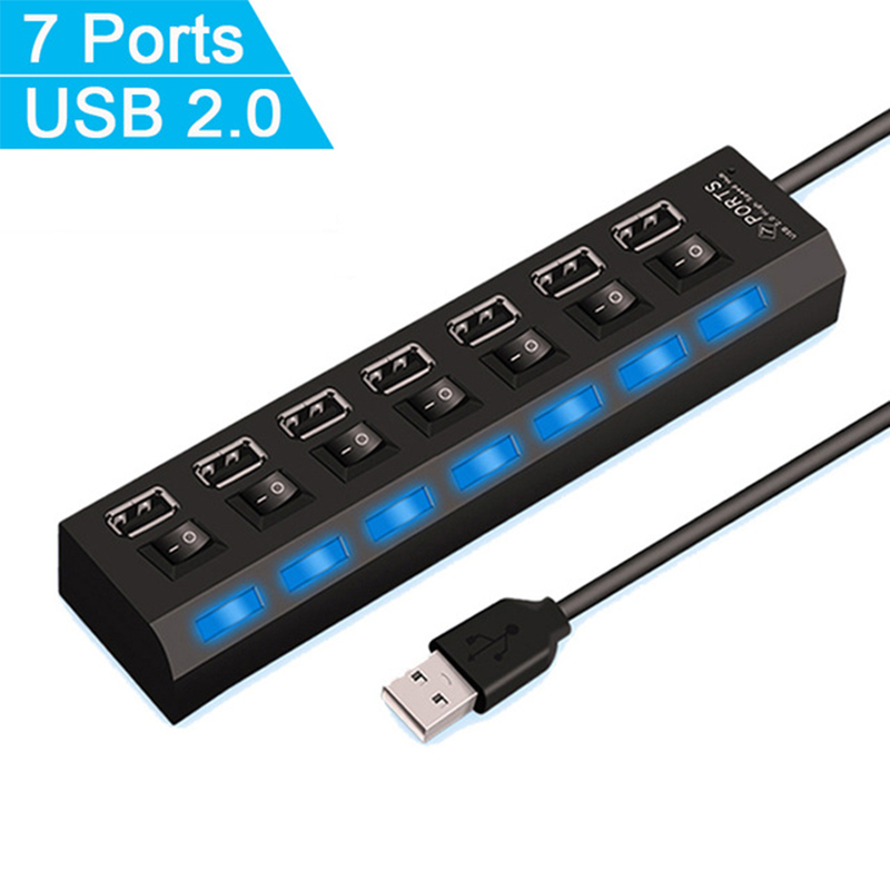Divisor Hub USB 2,0 de 7 puert - Laptop Accessories Wholesale reseña y precio