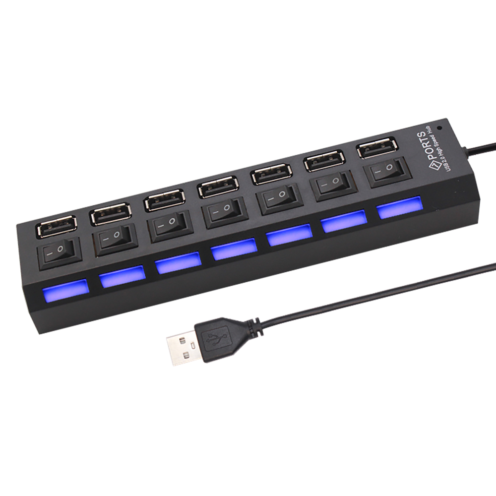 Divisor Hub USB 2,0 de 7 puert - Laptop Accessories Wholesale reseña y precio